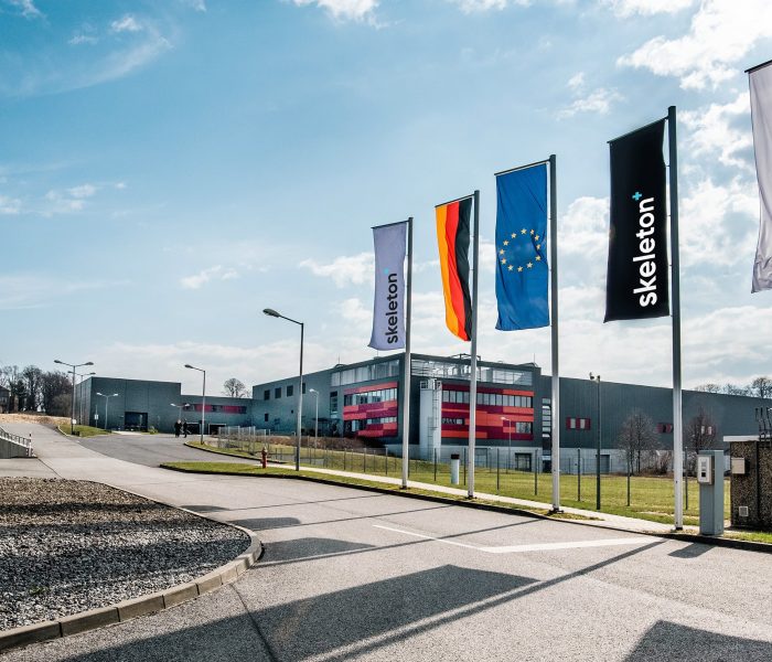 flags outside of the Skeleton Technologies HQ