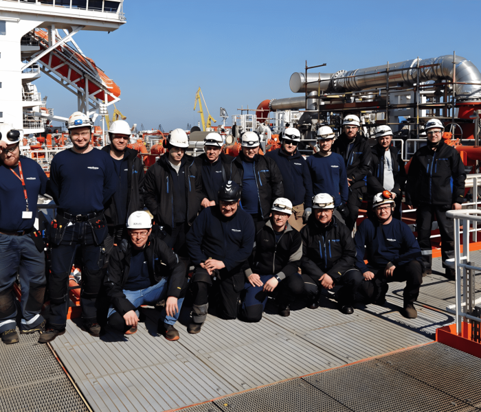 Insta Globe technicians team on a vessel